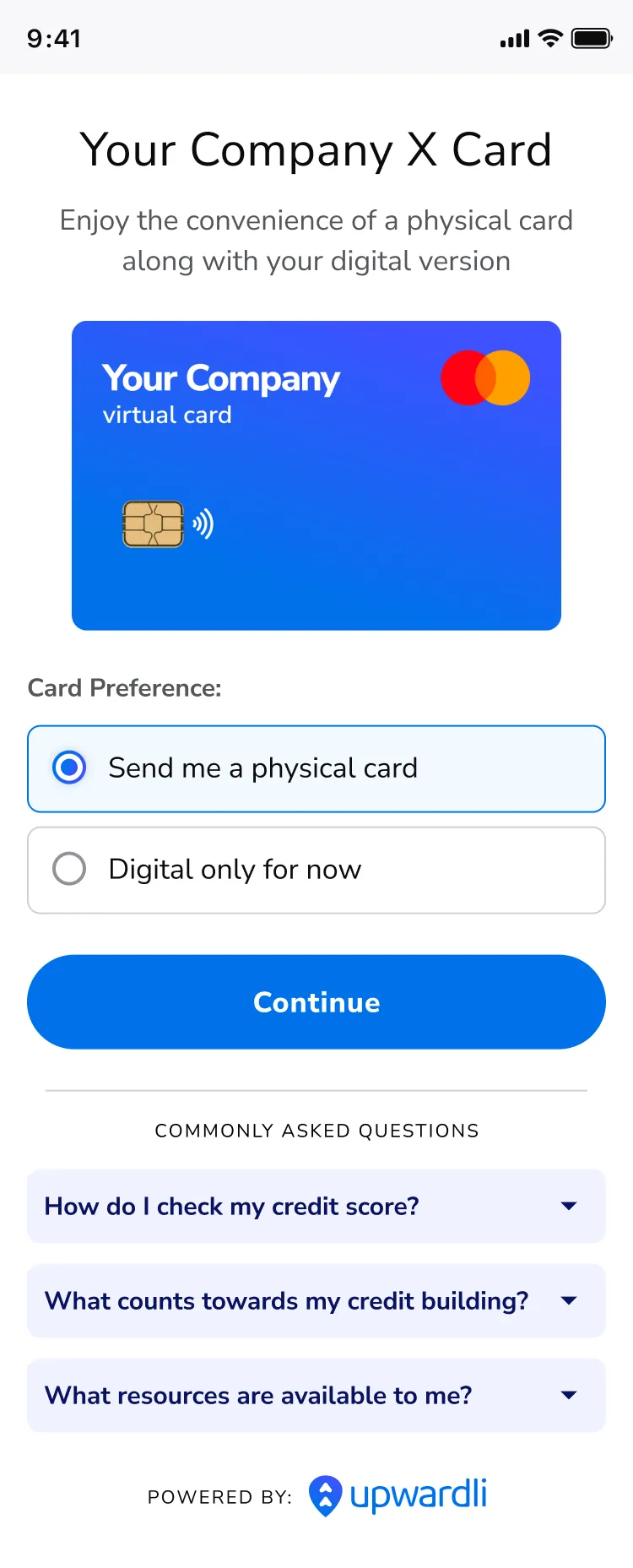 Choose Card Type